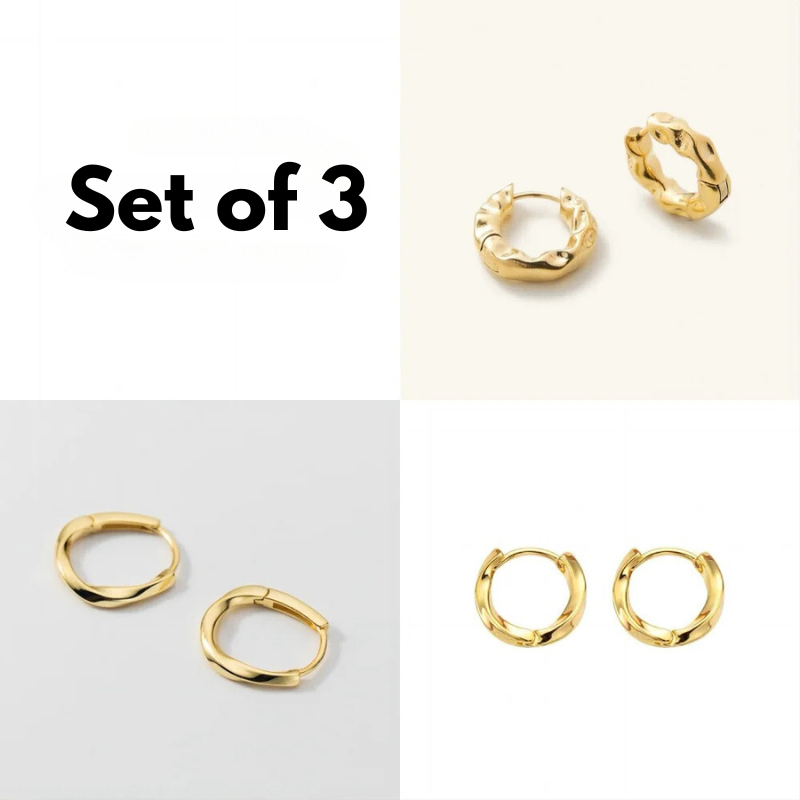 Set of 3 Minimalist Circle Earrings