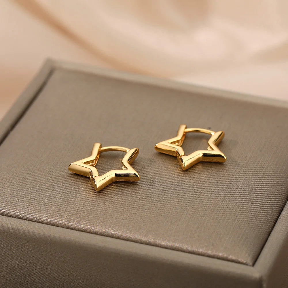 Star Earrings for Women and Girls – Minimalist Stainless Steel Design