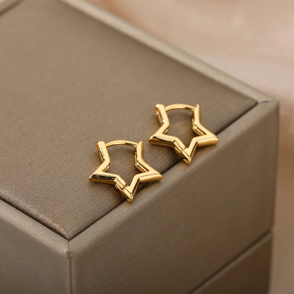 Star Earrings for Women and Girls – Minimalist Stainless Steel Design