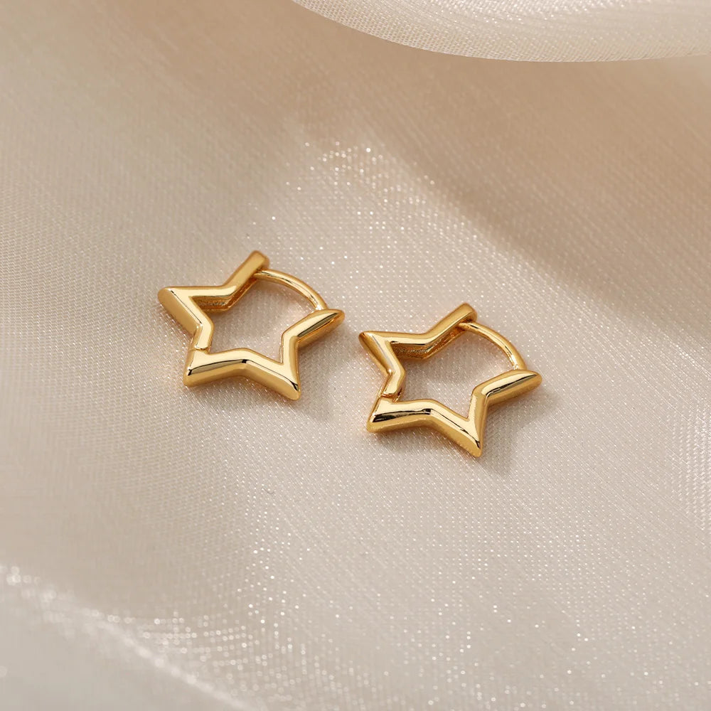 Star Earrings for Women and Girls – Minimalist Stainless Steel Design