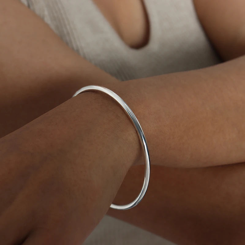 Fadeless Stainless Steel Bangle Bracelet – Available in Silver, Gold, and Rose Gold